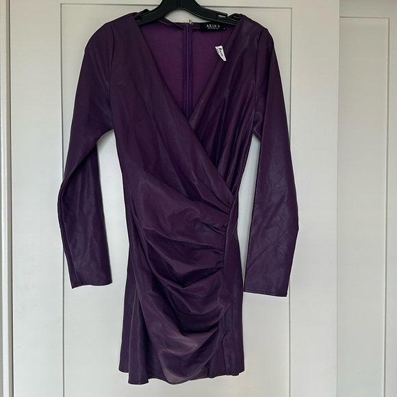 Akira Deep Purple PU Dress size M - Picture 3 of 10